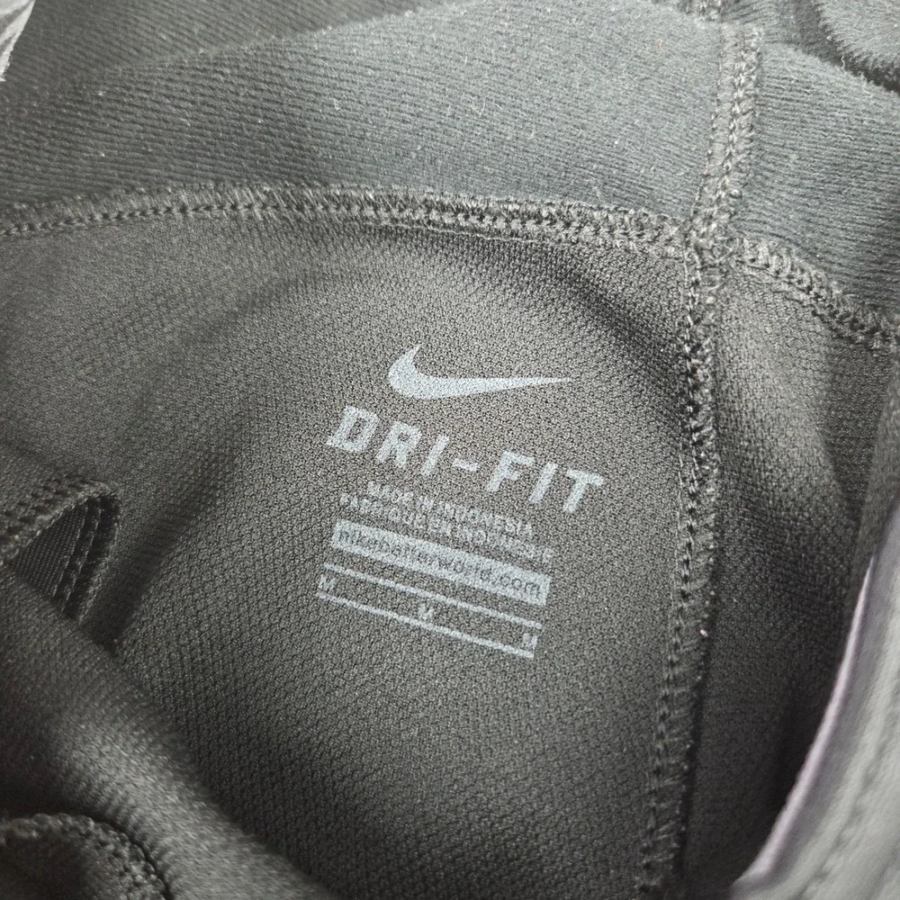 Nike Dri-FIT 642056-010 Track Pants Wide Leg Men M Black Green Bottom Zip